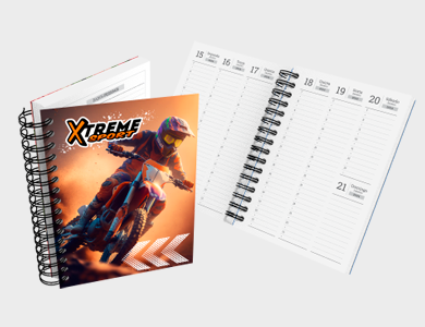 Agenda Semanal A5 2025 Capa Maleável 58 Páginas 14,95x21cm (Supremo 300g Verniz Total Frente) - 4x0 - 25 unid