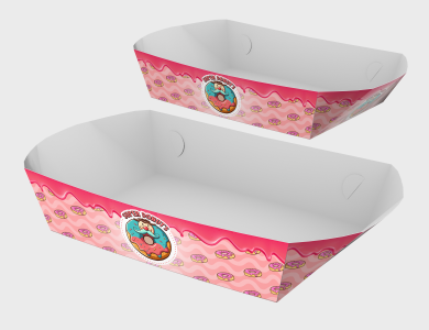 Embalagem Multiuso Bandeja Papel Alimentício 270g com Película Antigordura 11x7,5x3,5cm - 4x0 - 500 unid