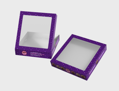 Caixa Multiuso com Visor Kraft 240g sem Película Antigordura 20x21x3,8cm  - 4x0 - 250 unid