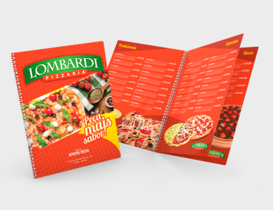 Cardápio Espiral com 6 Páginas em PVC 0,76mm Cristal Frente e Verso 21,5x29cm - 4x4 - 25 unid