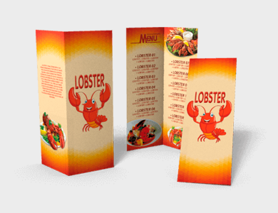 Cardápio com 2 Vincos Couchê 300g Sem Verniz A4  - 4x4 - 25 unid