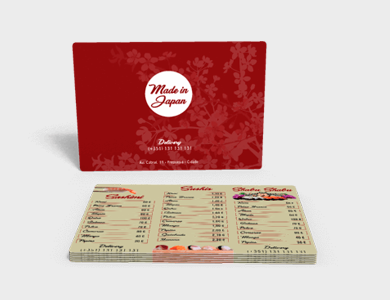 Cardápio em PVC 0,5mm Cristal Frente e Verso 30x45cm 1 Folha - 4x4 - 50 unid