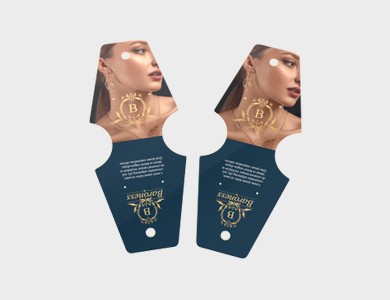 Cartela de Bijuteria Formatos Especiais Kraft 240g com Tinta Branca Sem Verniz 18x5cm - 4x0 - 1000 unid