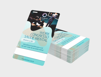 Credencial com Dois Furos Presilha Supremo 300g Sem Verniz 9x15 cm - 4x0 - 1000 unid