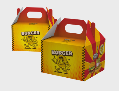 Embalagem Kit Lanche Kraft 240g sem Película Antigordura 15x10x13cm  - 4x0 - 250 unid