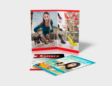 Encarte Supermercado/Loja Couchê 90g Verniz Total Frente e Verso 31x44cm - 4x1 - 50000 unid