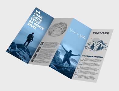 Folder com 3 Dobras Couchê 90g Verniz Total Frente e Verso 10x29,7cm - 4x4 - 2500 unid