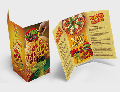 Folder com 2 Dobras Couchê 120g Sem Verniz 10x21cm - 4x4 - 2500 unid