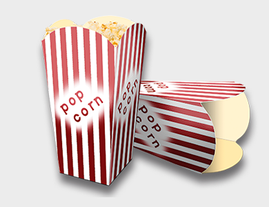 Embalagem de Pipoca Kraft 240g sem Película Antigordura 5,2x5,2x9,9cm - 4x0 - 100 unid