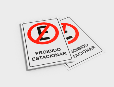 Placas de Sinalização/Informativa Pequena em PVC 0,5mm Cristal Frente e Verso 21,9x14,4 cm - 4x0 - 100 unid