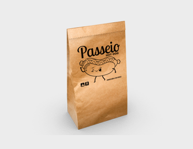 Saco para Delivery Personalizado Pequeno até 5kg Papel Kraft 18x30x10cm - 1x1 - 250 unid