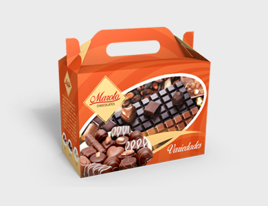 Caixa de Presente Extra Pequena com Alça Couchê 300g Laminação Fosca 18,9x9x13,5cm - 4x0 - 500 unid